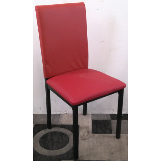 Red Chair with Black Metal Legs