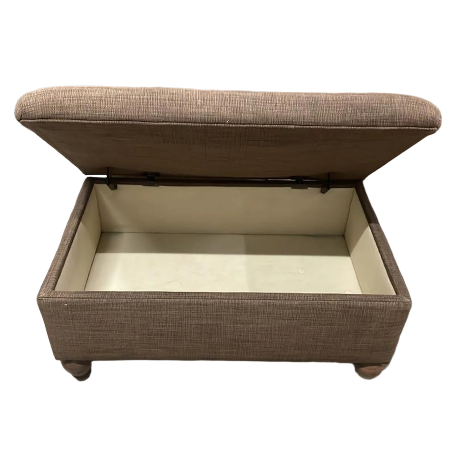 Chenille Upholstered Storage Ottoman