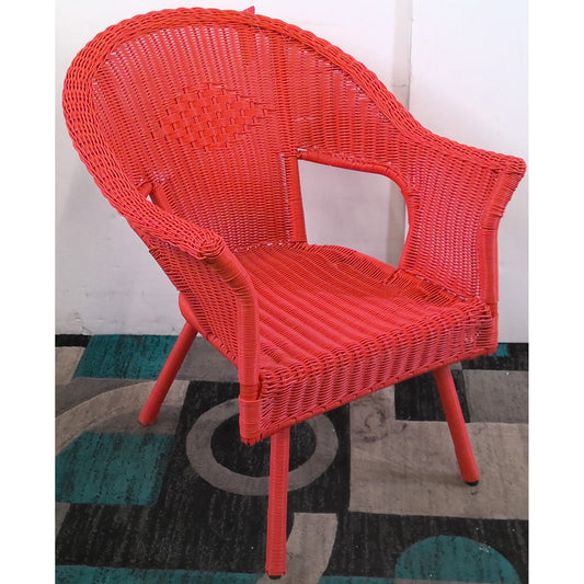 Red Outdoor Wicker Armchair