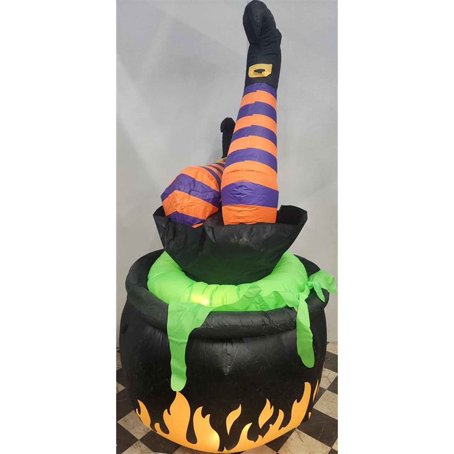 Blow Up kicking Witch Legs in Cauldron