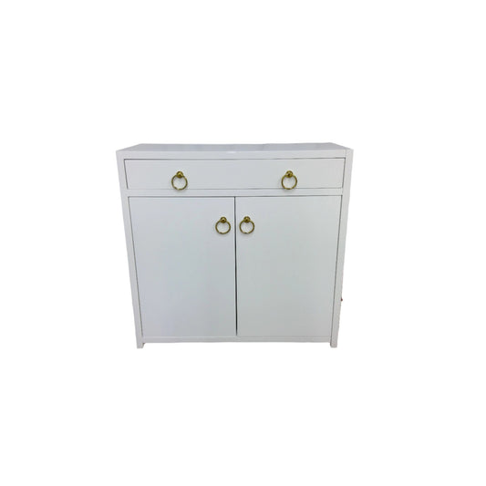 2 Door Chest with Drawer - White/Gold