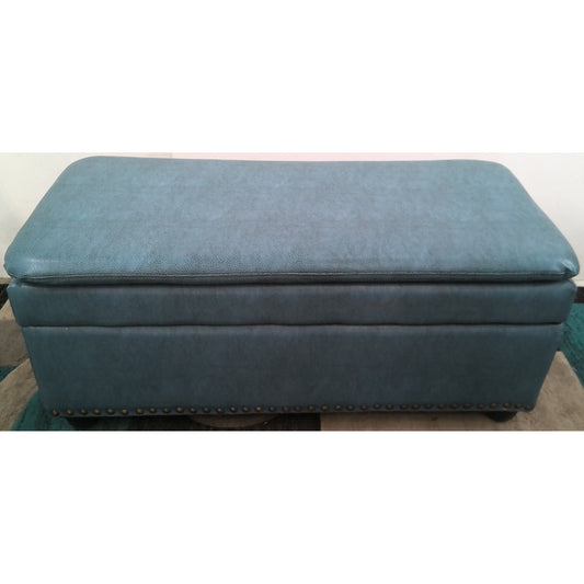 Blue Storage Ottoman