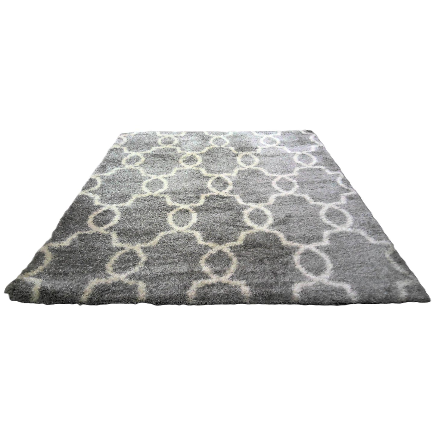 8' x 10' Gray Trellis Shag Area Rug