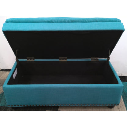 Blue Storage Ottoman