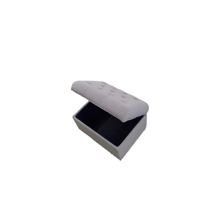 Gray Tufted Storage Ottoman