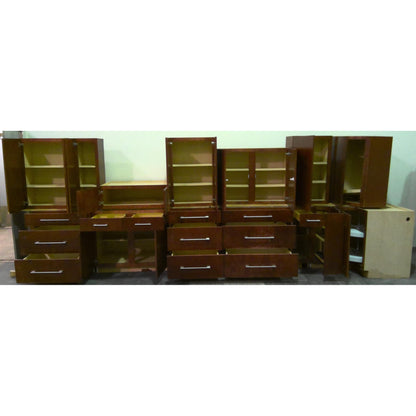 17-Piece Red Mahogany Cabinet Set