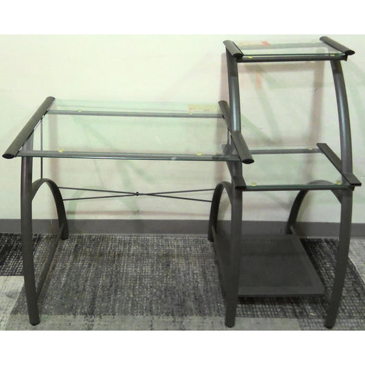 Glass-Top Computer Desk