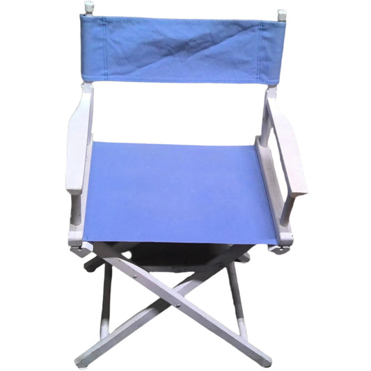 White & Blue Foldable Director's Chair