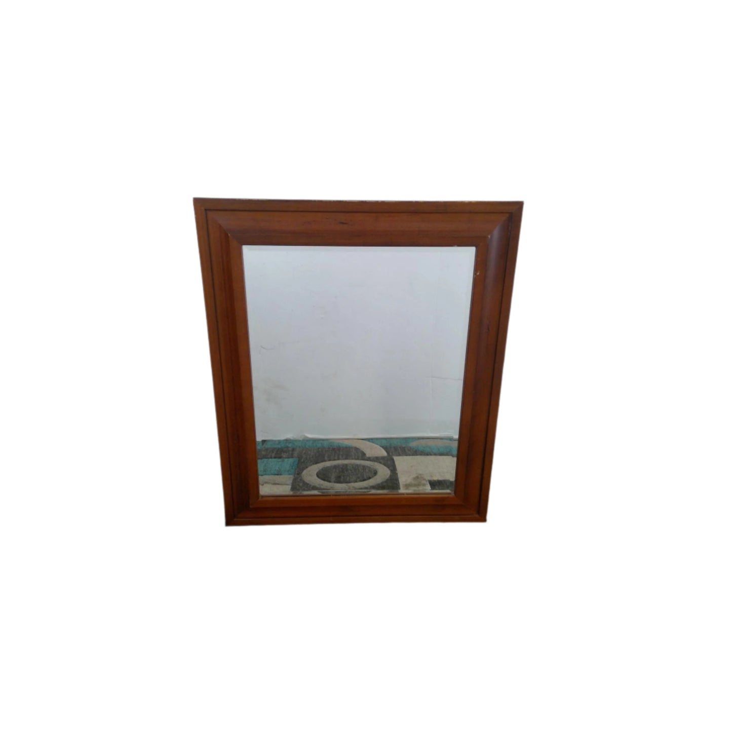 14" Oak/Cherry-Finished Wall Mirror