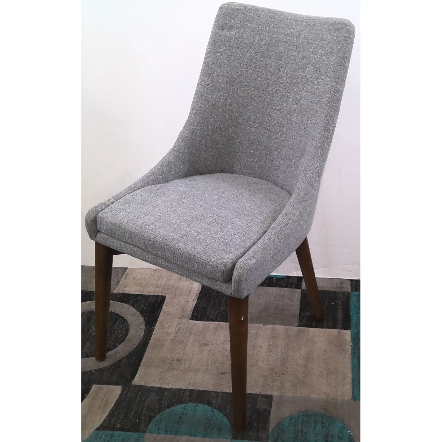 Gray Chair with Brown Legs