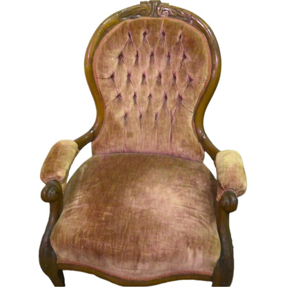 Victorian-Style Tufted Armchair