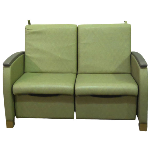 Green Faux-Leather Sleeper Loveseat