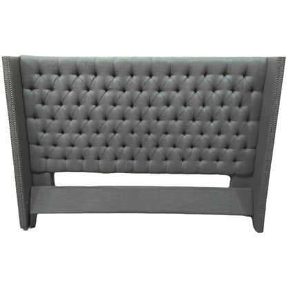 86" Gray Tufted California King Bed Frame