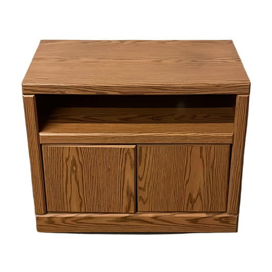 30" Rolling Oak Side Table/CRT TV Stand