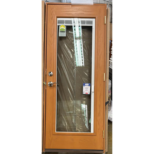 80" x 32" Pre-Framed Ext. Wood Door With Blinds