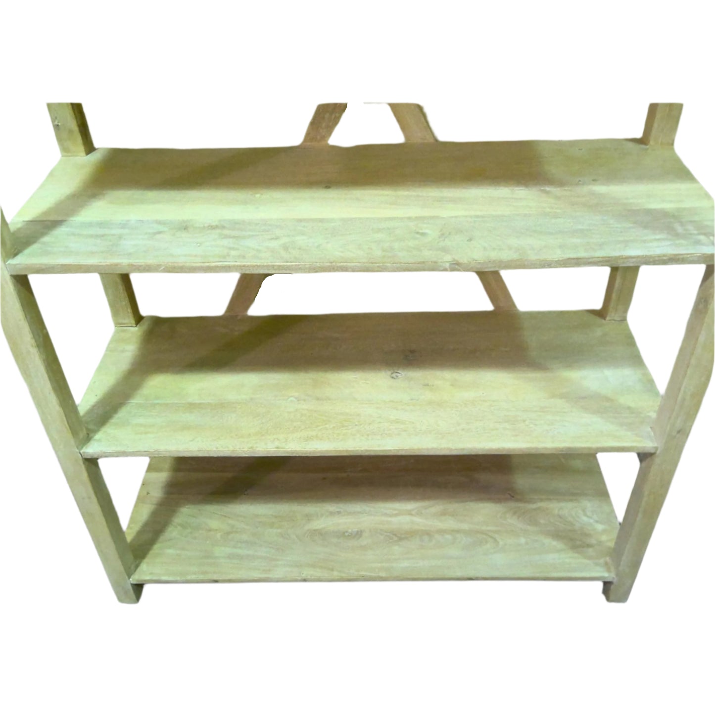 48" 5-Tier Bleached Wood Bookcase